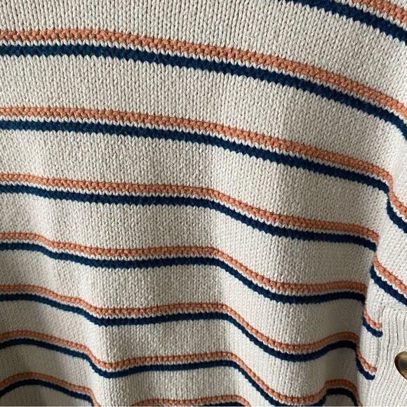 Madewell Brownstone Side-Button Sweater in Stripe - Picture 9 of 15